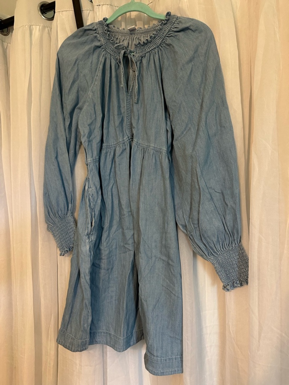 Old Navy Light Blue Cotton Tunic Dress with Pocketa - Picture 5 of 10